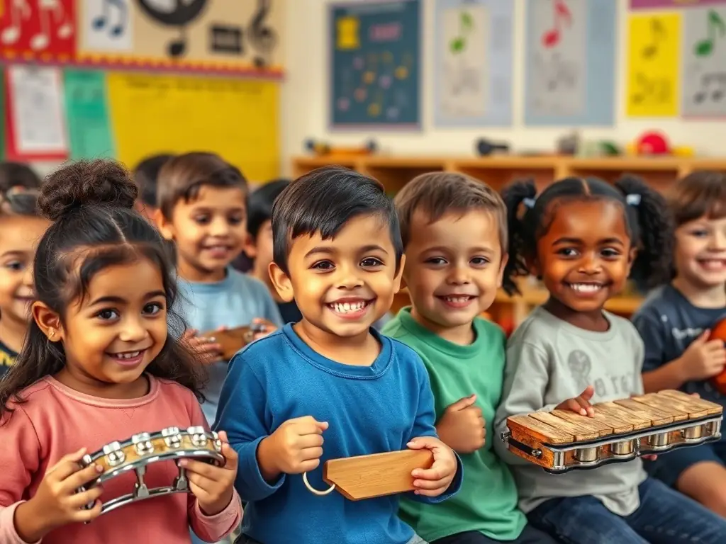 A photograph of a CEM CYCLOTOUR D'EUROPE MUSICAL educational workshop, where children are learning about European musical traditions and instruments, emphasizing the organization's focus on education and community engagement.